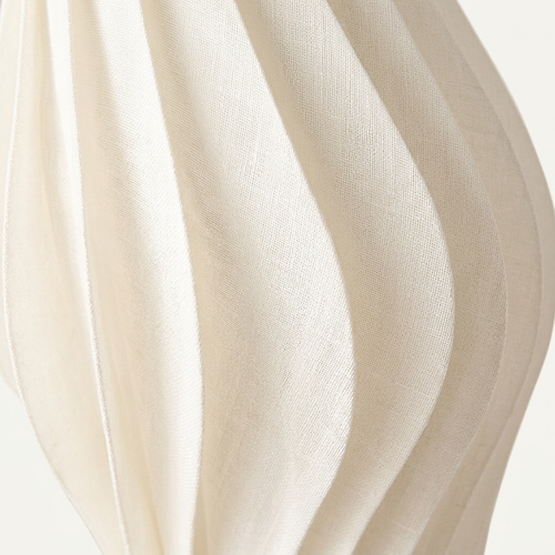 Tiered White Floor Lamp with Sculptural Skirt Shade